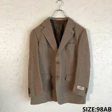 캐시미어 혼방 [후키모리] 울 테일러드 자켓 체크 무늬 자켓 98AB