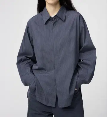 UNIQLO U 유니클로 드레이프 셔츠 67 BLUE L