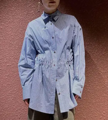 roku 6 cotton stripe back open shirt