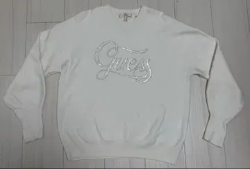 Guess 스팽글 로고 화이트 맨투맨
