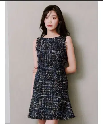 snidel 트위드 미니 원피스 NVY 00