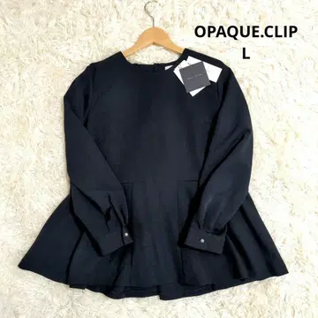 새상품/택 포함 OPAQUE.CLIP 페플럼 블라우스 펄 네이비 L
