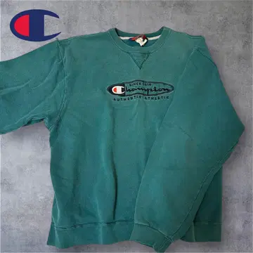 90s XL 챔피언 맨투맨 자수 로고 구제 의류 빈티지 그린