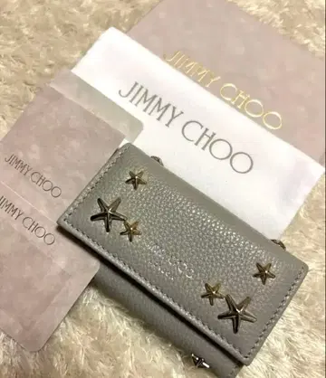 JIMMY CHOO 지미추 가죽 키케이스 그레이 상자, 봉투 포함