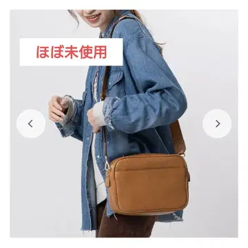 MURA 천연 가죽 숄더백 브라운 거의 미사용 새상품
