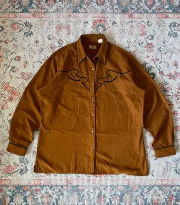 wrangler 80s90s 웨스턴 셔츠 브라운 스웨이드 L 상당