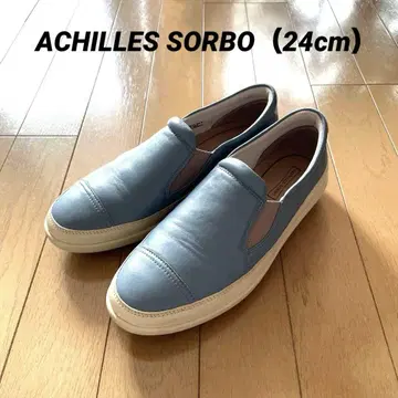 ACHILLES SORBO 가죽 라이트 블루 슬립온 (24cm)
