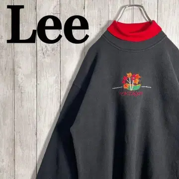 [ 레어 디자인 ] Lee 센터 자수 원포인트 로고 맨투맨 오버 사이즈