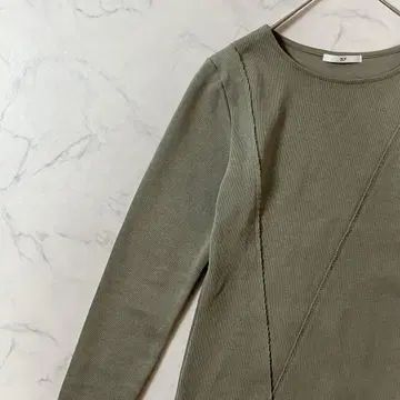 새상품급 SLY 스라이 절개 컷오프 긴팔 티셔츠 카키 2