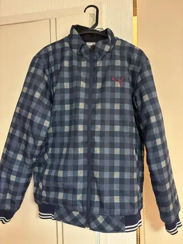 PUMA 골프 체크 무늬 자켓 충전솜