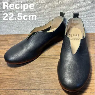 [새상품급] Recipe 가죽 플랫슈즈 블랙 22.5cm