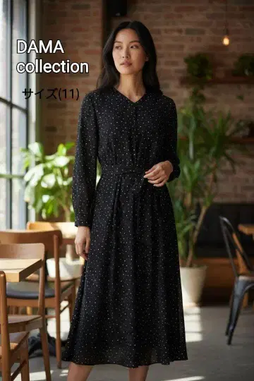 새상품급 DAMA collection 랜덤 도트 리본 원피스