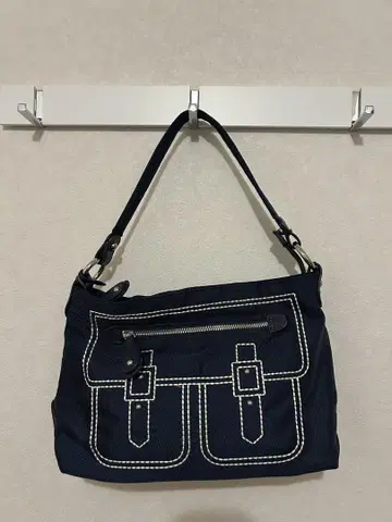 네이비 나일론 숄더백
