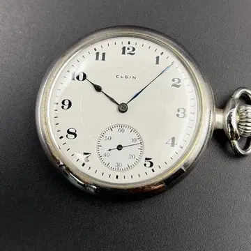 ELGIN 회중시계 수동 와인딩 스몰 세컨드 파란 바늘