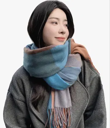 여성용 머플러 체크 무늬 방한 목걸이 스카프 따뜻한 겉옷 가을/겨울