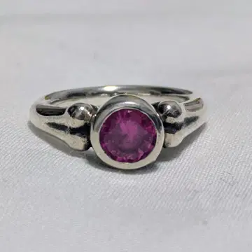 저스틴 데이비스 시크릿 스컬 반지 핑크 7호 실버925