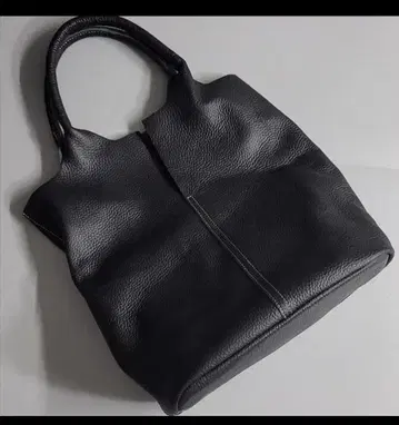 천연 가죽 토트백 블랙