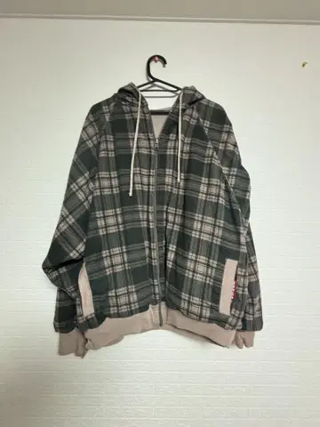 지퍼 후드티 리버서블 체크