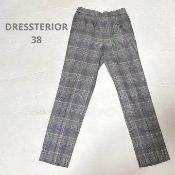 DRESSTERIOR 그레이 브라운 계열 체크 슬랙스