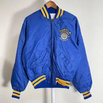 80s USA제 드롱 나일론 바시티 자켓 어워드 자켓 자수