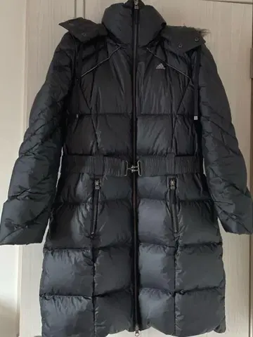 adidas 후드 부착 롱 다운 자켓