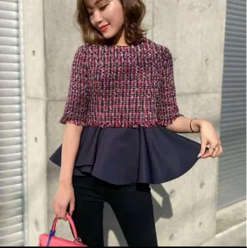 sheller 오리지널 트위드 페플럼 상의