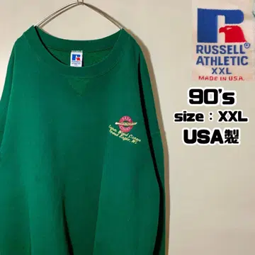 90s RUSSELL 러셀 USA제 맨투맨 자수 로고 XXL