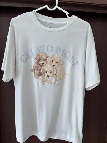 GELATO PIQUE 강아지 프린트 티셔츠 사이즈 F