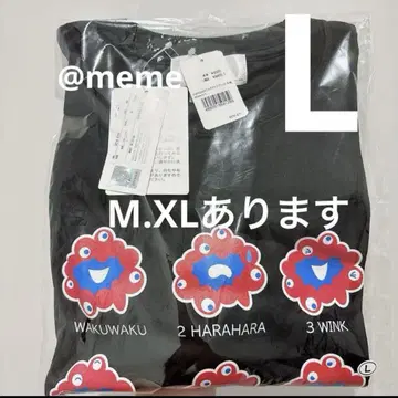 [ L ] 만박 미야쿠미야쿠 페이스 프린트 티셔츠 블랙 블랙