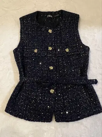 ZARA 벨트 텍스처 베스트