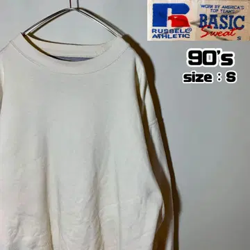 90년대 RUSSELL 러셀 맨투맨 트레이닝복 무지 블랭크 S
