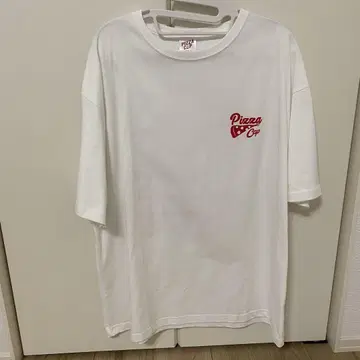 니시오 카즈오 PIZZA CAP MENU 빅 실루엣 T 셔츠