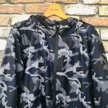 SEMIR 후드 부착 카모 패턴 집업 나일론 후드티 M