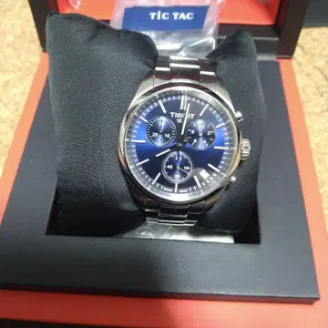 TISSOT PR100 쿼츠 손목시계 크로노그래프 파랑