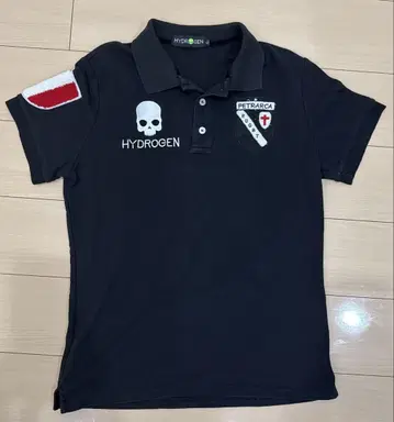 HYDROGEN 블랙 피케 셔츠 XL 사이즈