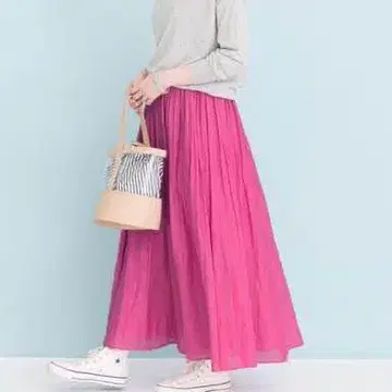 코튼 보일 가우초 새상품급 핑크