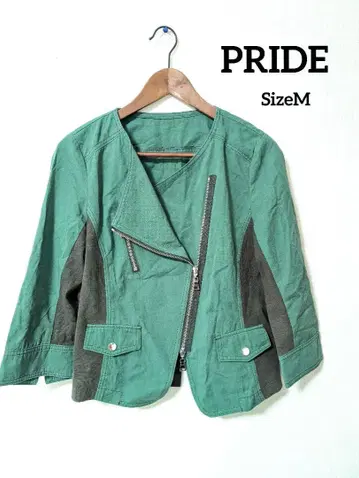새상품급 PRIDE 자켓 라이더 자켓 그린 M