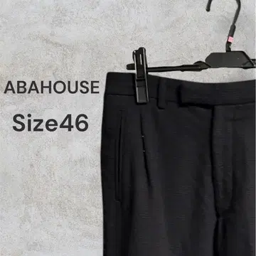 ABAHOUSE 글렌체크 플리츠 테이퍼드