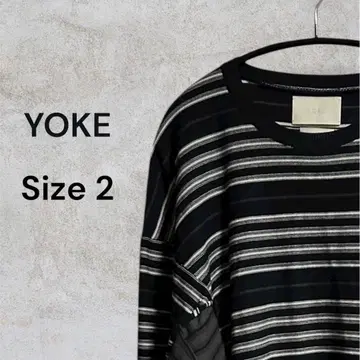 YOKE BORDER CONNECTING CREWNECK Size2