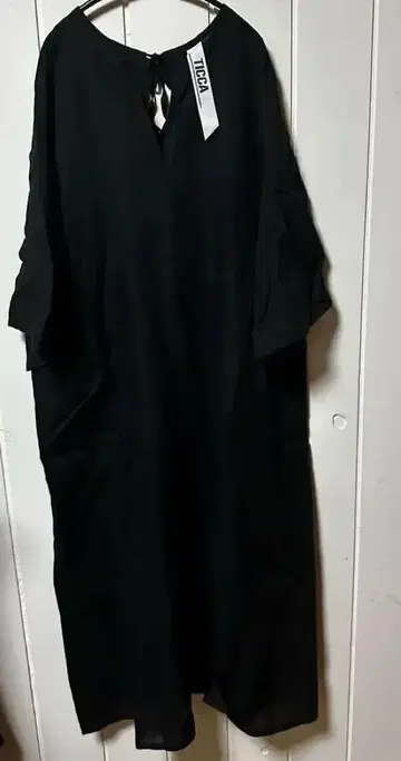 TIGCA 블랙 린넨 롱 원피스 티카 블랙 애로우즈 저널