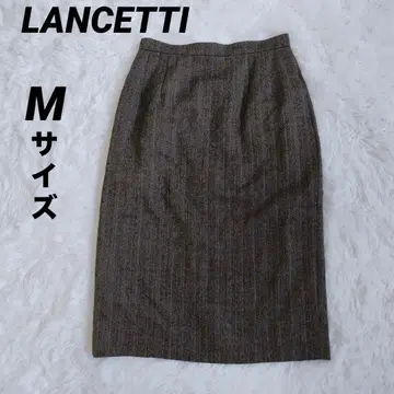 LANCETTI 랑체티 헤링본 무릎 기장 타이트 스커트