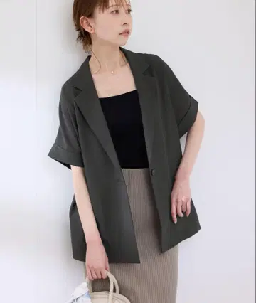 로페피크닉 [린넨 라이크 시리즈] 시어 하프 슬리브 자켓