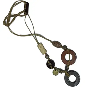 genten 가죽 목걸이 브라운 계열