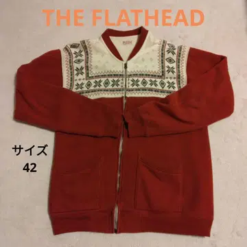 THE FLATHEAD 눈꽃 패턴 풀 집업 맨투맨 사이즈 42