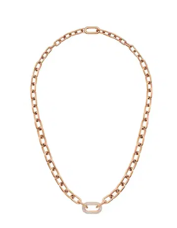 다니엘 웰링턴 DW 크리스탈 링크 목걸이 핑크 골드