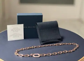 다니엘 웰링턴 DW 크리스탈 링크 목걸이 핑크 골드