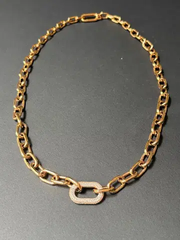 다니엘 웰링턴 DW 크리스탈 링크 목걸이 핑크 골드