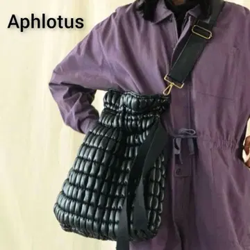 Aphlotus 아프로타스 인조 가죽 퀼팅 바게트 백