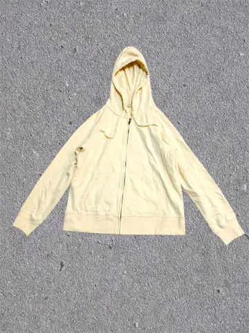 새상품급 00s UNIQLO 집업 후드티 크림 XL y2k