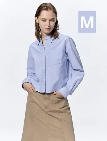 옥스퍼드 숏 셔츠 M 스카이블루